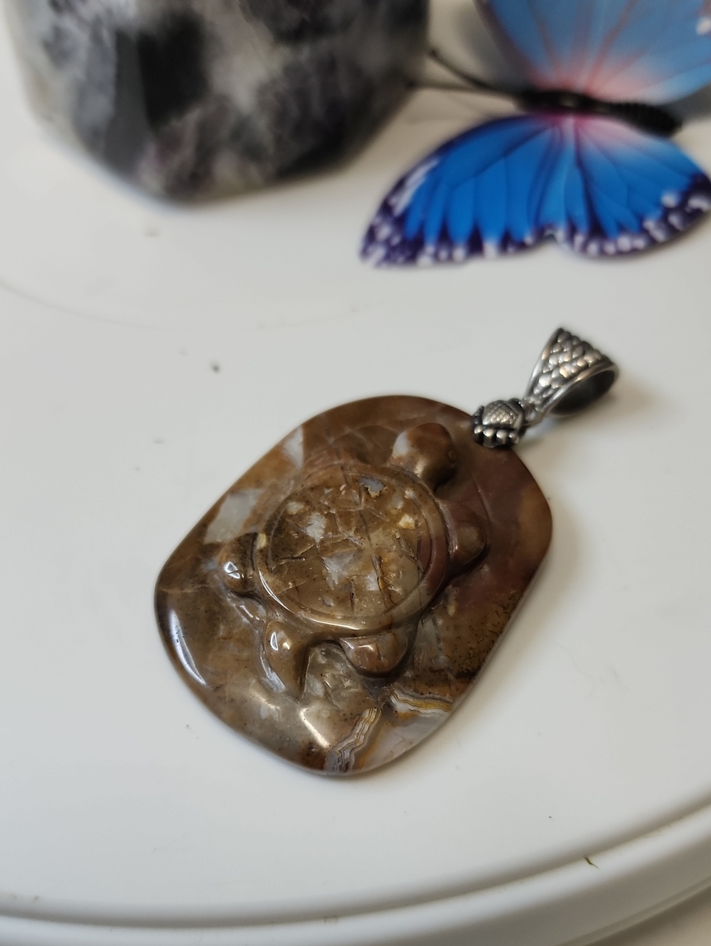 Handcrafted Brown Turtle Jasper Pendant - Women Jewelry